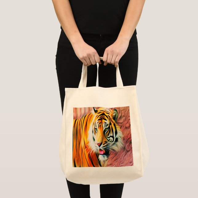 Bolsa Tote Saco do Toque Grande do Tigre (Frente (produto))
