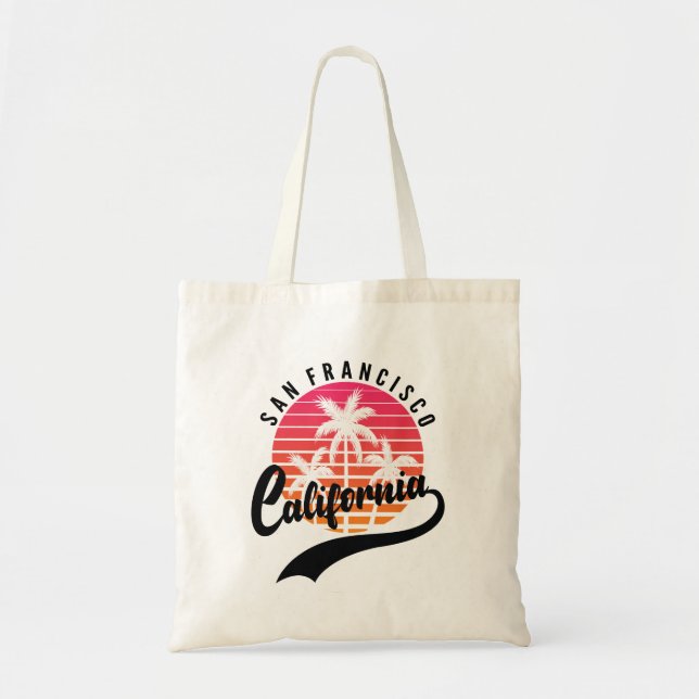Bolsa Tote Saco do Toque Retro Sunset em São Francisco (Frente)