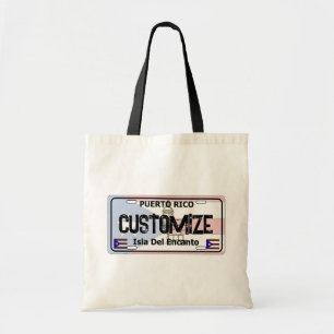 Bolsa Tote Saco do tote da placa de licença de Porto Rico per