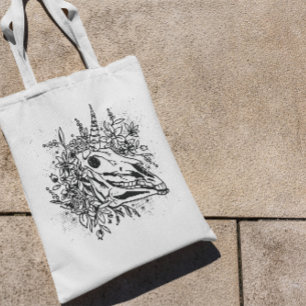 Bolsa Tote Saco do Tote do Crânio do Unicórnio Escuro