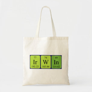 Bolsa Tote Saco do tote do nome da mesa periódica Irwin
