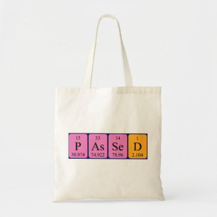 Bolsa Tote Saco do tote do nome da mesa periódica passado