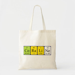 Bolsa Tote Saco do tote do nome periódico da mesa coralina