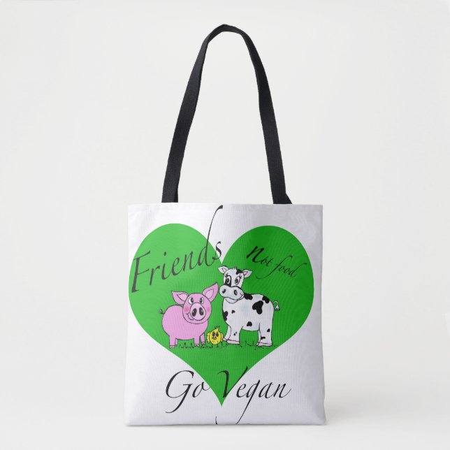 Bolsa Tote Saco do Vegan da comida dos amigos não (Frente)