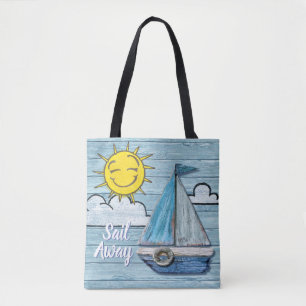 Bolsa Tote Saco do Yacht design da praia de Driftwood.