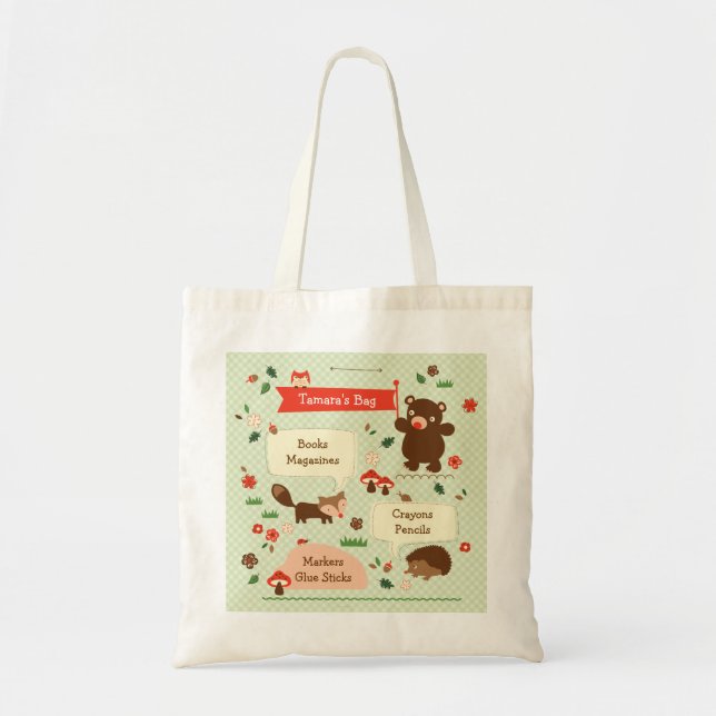 Bolsa Tote Saco dos animais da floresta (Frente)