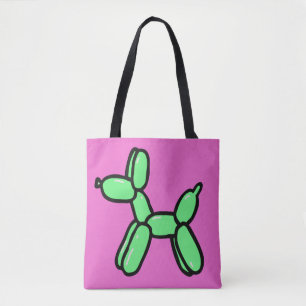 Bolsa Tote Saco dos Cachorros do Balão, cor-de-rosa e verde