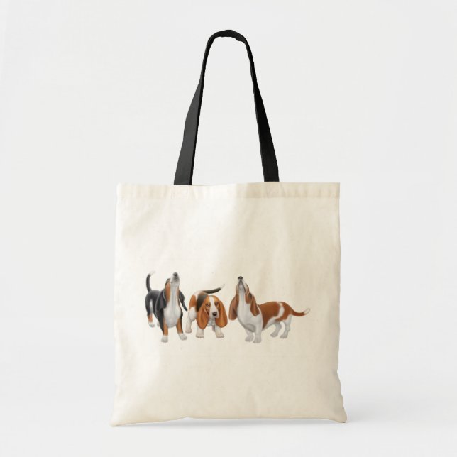 Bolsa Tote Saco dos cães de Basset do urro (Frente)