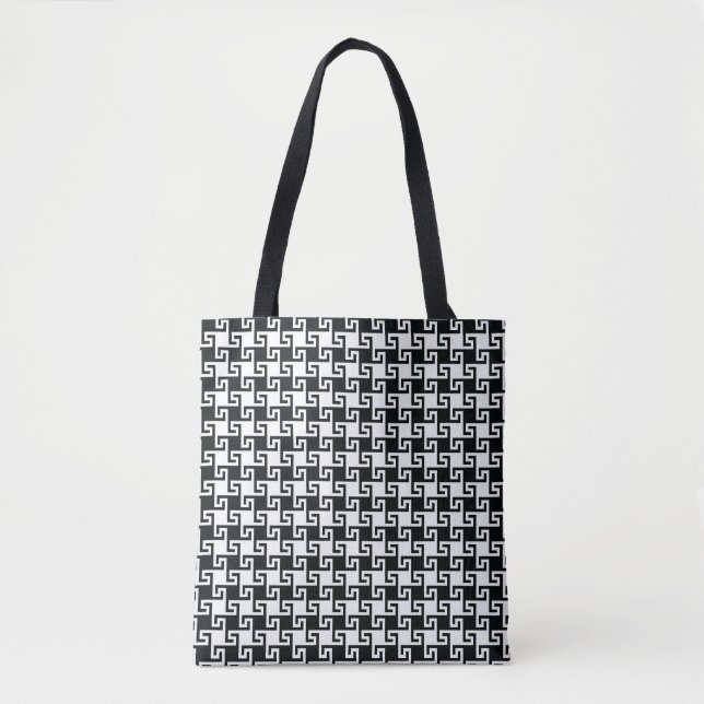 Bolsa Tote Saco dos dentes da Houndstooth (Frente)