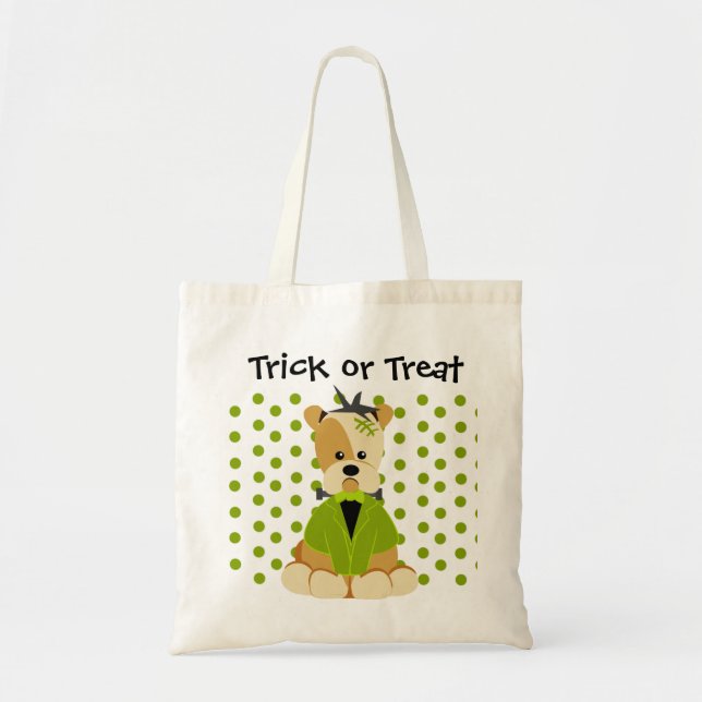 Bolsa Tote Saco dos doces do Dia das Bruxas - cão de Bruno (Frente)