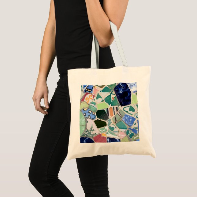Bolsa Tote Saco dos mosaicos de Guell do parque (Frente (produto))