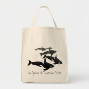 Bolsa Tote Saco Eco-Amigável da baleia de assassino da sacol