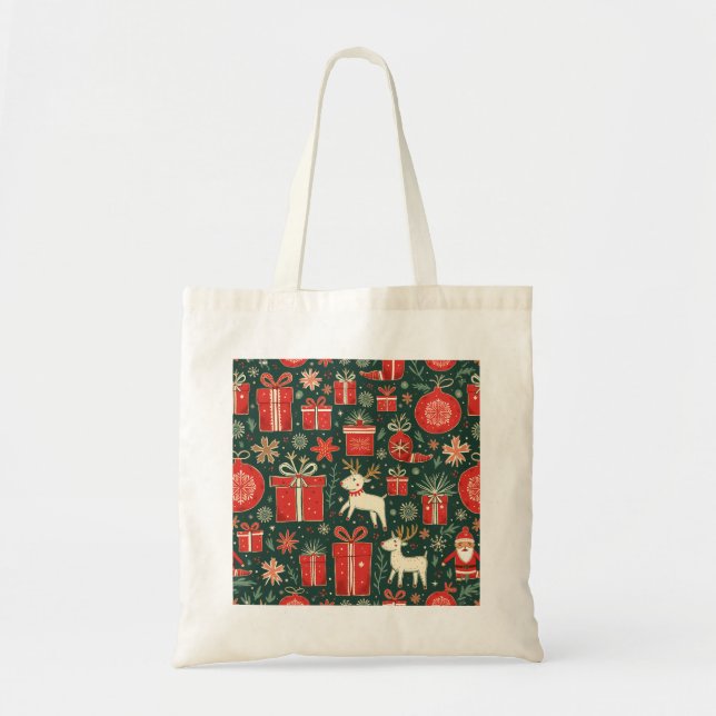 Bolsa Tote Saco ecológico de natal bonito (Frente)