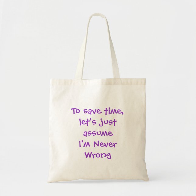 Bolsa Tote Saco engraçado das citações (Frente)