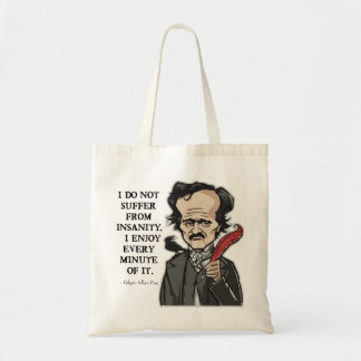 Bolsa Tote Saco engraçado das citações de Edgar Allan Poe