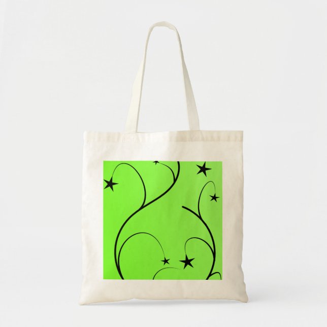Bolsa Tote Saco espiral verde de néon (Frente)