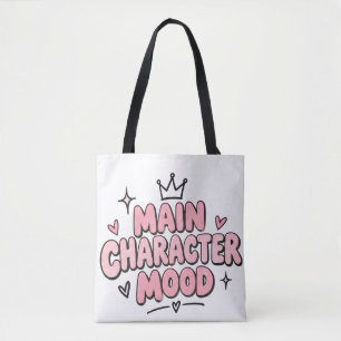 Bolsa Tote Saco Estético Rosa Fofo Humor de Personagem Princi