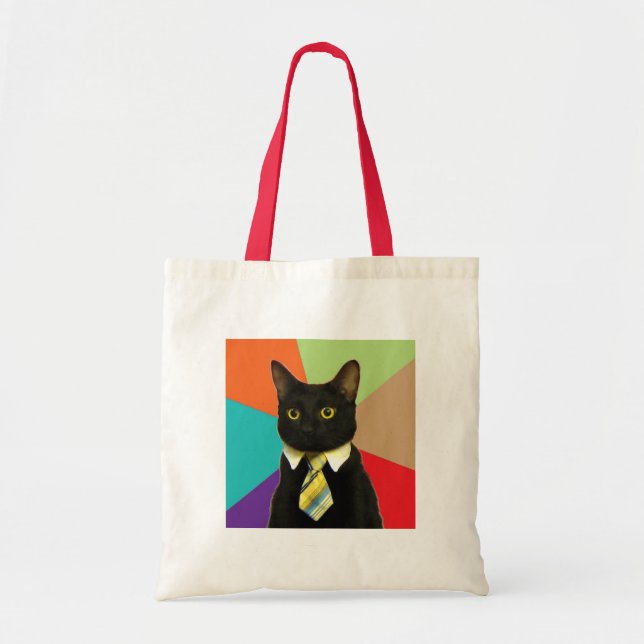 Bolsa Tote Saco feito sob encomenda do gato do negócio (Frente)