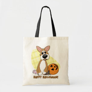 Bolsa Tote Saco feliz do Corgi do Dia das Bruxas