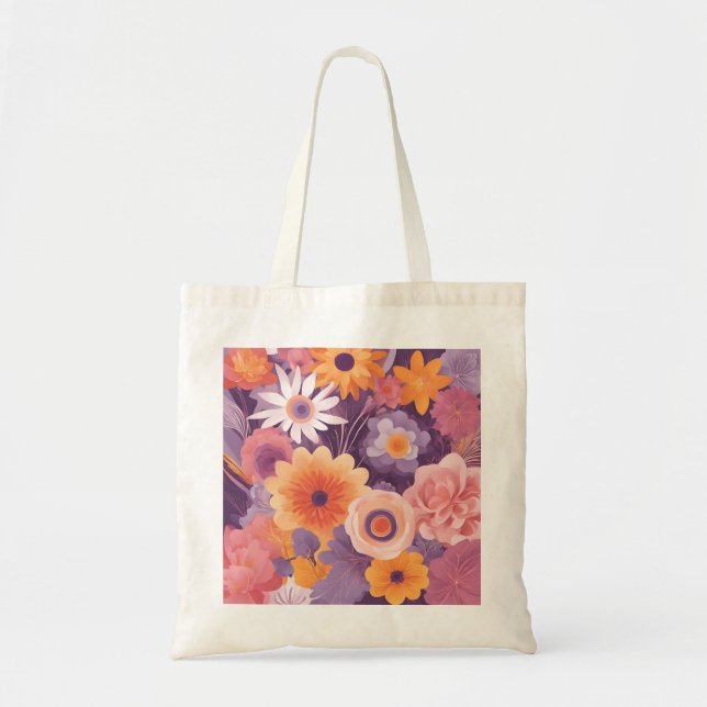 Bolsa Tote Saco Floral Adorável (Frente)