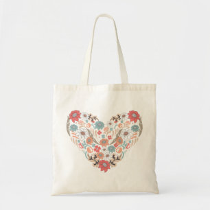 Bolsa Tote Saco floral do coração