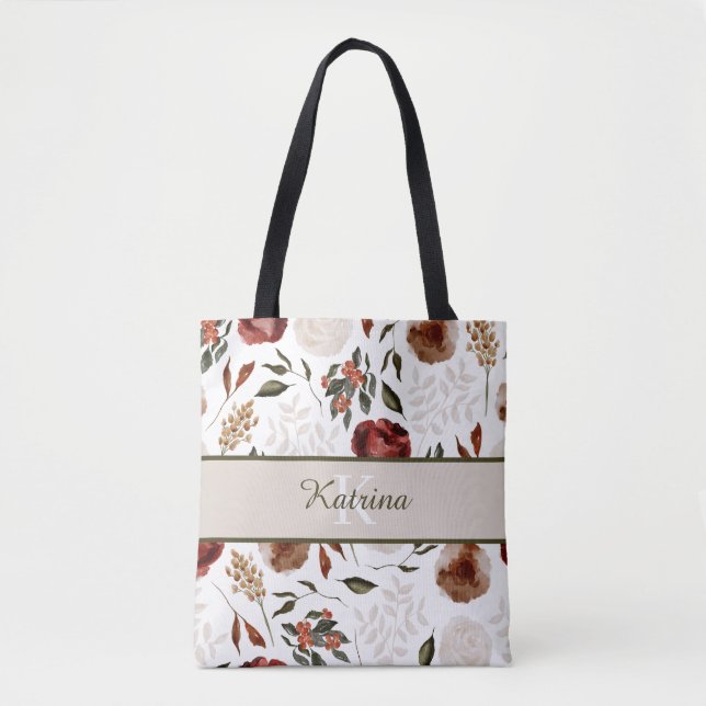 Bolsa Tote Saco Floral Monograma (Frente)