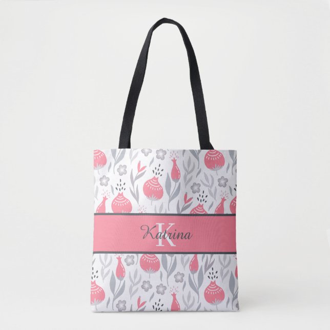 Bolsa Tote Saco Floral Monograma (Frente)