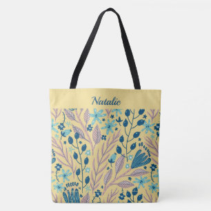 Bolsa Tote Saco Floral Monograma Simples