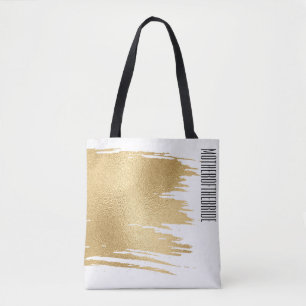 Bolsa Tote Saco Floral para Presente de Noiva Elegante Dourad