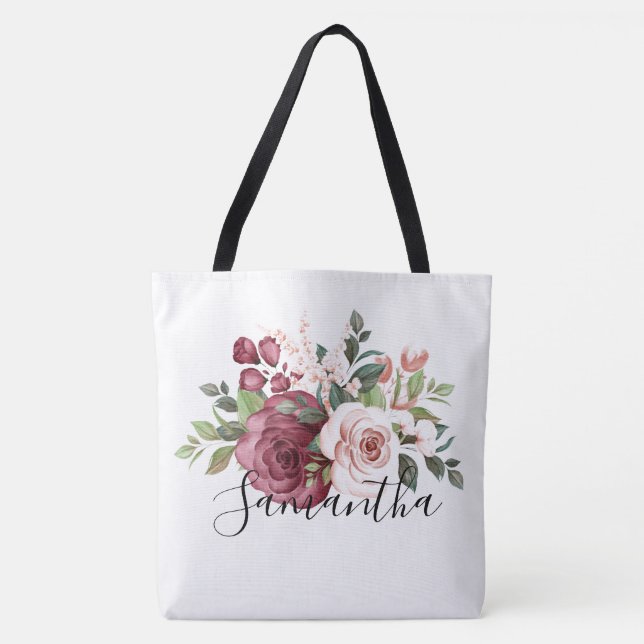 Bolsa Tote Saco Floral Personalizado (Frente)