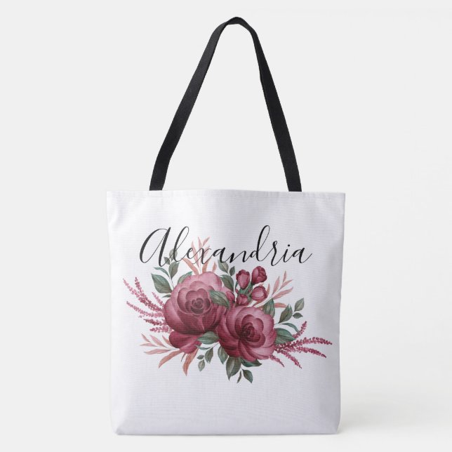 Bolsa Tote Saco Floral Personalizado (Frente)