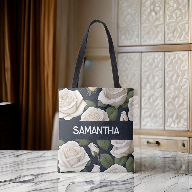 Bolsa Tote Saco Floral Personalizado para a Mãe, Presente de  (Gift for mom, mother's day gift, gift for bridesmaid, gift for girl, floral bag for mom, mom bag)