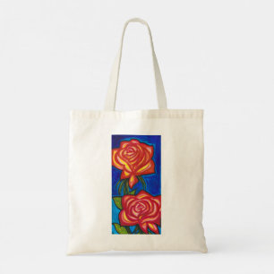 Bolsa Tote Saco Floral Reutilizável com Rosa Impressão