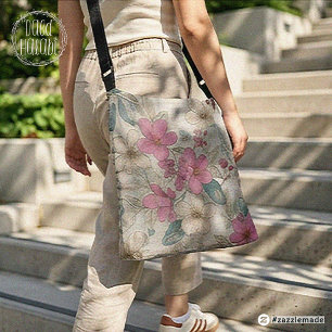 Bolsa Tote Saco Floral Rosa Blossom