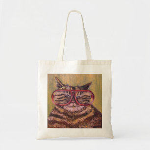 Bolsa Tote Saco gordo grande do gato dos vidros
