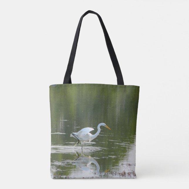 Bolsa Tote Saco Graceful Egret (Verso)