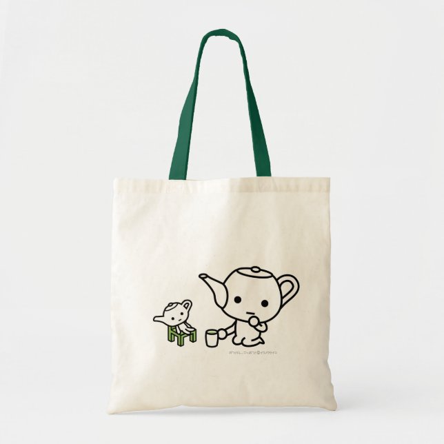 Bolsa Tote Saco - GreenTea com um GreenTea enchido (Frente)