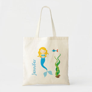 Bolsa Tote Saco louro do deleite da sereia dos desenhos