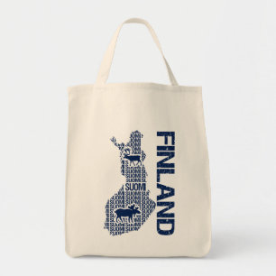 Bolsa Tote Saco MAPA FINLAND personalizável - escolha o estil