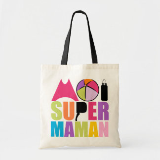 Bolsa Tote Saco mim Super Mamã - Logotipo Cores Suaves
