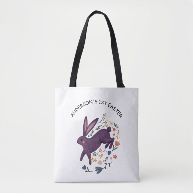 Bolsa Tote Saco mini Páscoa personalizado com nome Nephe (Frente)