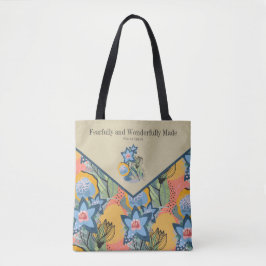 Bolsa Tote Saco Moderno Abstrato Floral Salmo 139:14