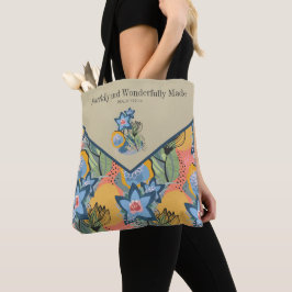 Bolsa Tote Saco Moderno Abstrato Floral Salmo 139:14
