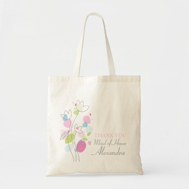 Bolsa Tote Saco moderno gráfico da madrinha de casamento do (Frente)