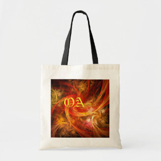 Bolsa Tote Saco Monograma de Abstrato de Arte do Firestorm