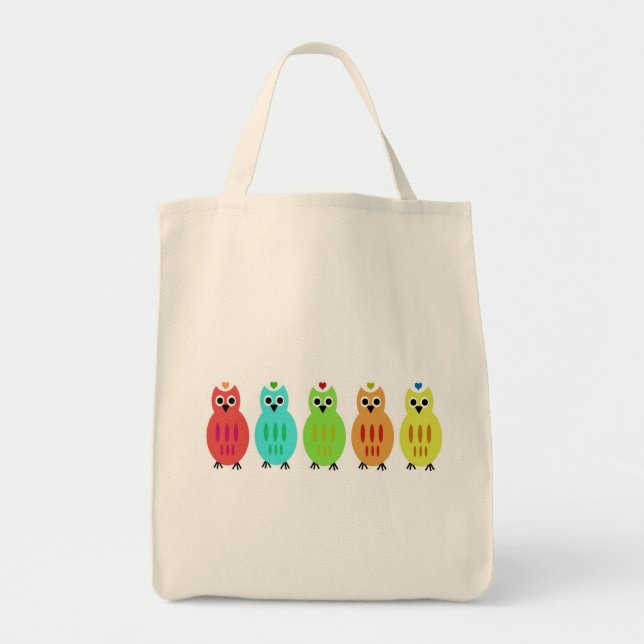 Bolsa Tote Saco orgânico alinhado coruja (Frente)
