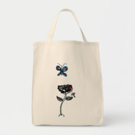 Bolsa Tote Saco Orgânico Flor Fada Borboleta