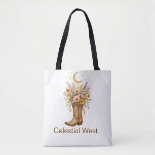 Bolsa Tote Saco Personalizado Celestial West Cowboy Boots Tot