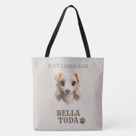 Bolsa Tote Saco Personalizado Chibi Cachorro e Nome do Propri
