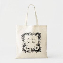 Bolsa Tote Saco Personalizado com Moldura Floral Exuberante